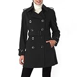 Phistic Women's Cashmere Blend Belted Trench Coat - Dark Gray XL