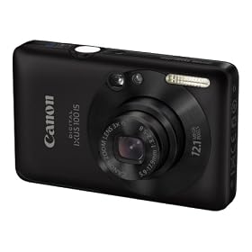 Canon Digital IXUS 100 IS Digital Camera - Black (12.1 MP, 3.0x Optical Zoom) 2.5