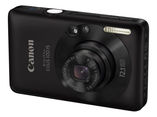 Canon Digital IXUS 100 IS Digital Camera - Black (12.1 MP, 3.0x Optical Zoom) 2.5 inch LCD