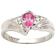 14K White Gold Pink Sapphire and Diamond Ring