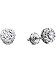 0.50CTW DIAMOND FLOWER EARRING