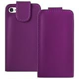 Purple Leather Flip Case Xylo-cover For The Apple Iphone 4 /4g Mobile Phone.