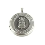 Brushed Sterling Silver United States Air Force Locket