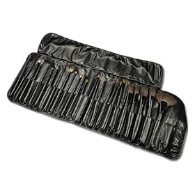 Beautify - 24 pcs Cosmetic/Make up Brush Set with Leather Case