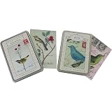 Birds and Nests Cavallini Vintage Carte Postale tin of 18 (9 designs) postcards