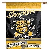 WICHITA STATE SHOCKERS OFFICIAL LOGO 27X37 BANNER FLAG
