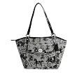 Coach Horse & Carriage Signature Black White Leah Tote Handbag 14665