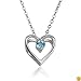 Sterling Silver Blue Topaz Heart Pendant, 18