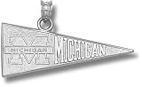Michigan Wolverines Solid Sterling Silver ''M'' & ''MICHIGAN'' Pennant Pendant