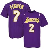 NBA adidas Los Angeles Lakers #2 Derek Fisher Purple Player T-shirt (XX-Large)
