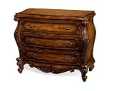 Old World Brown Cherry Finish Accent Bombe Chest
