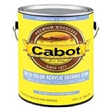 CABOT STAIN 41808 MEDIUM BASE SOLID COLOR DECKING STAIN WITH TEFLON SURFACE PROTECTOR SIZE:QUART.