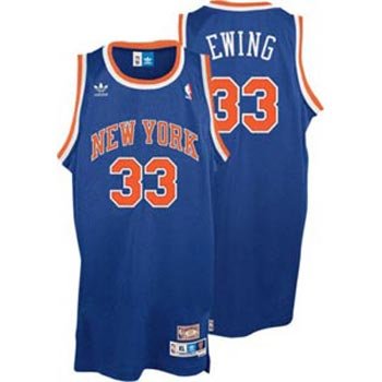 Patrick Ewing New York Knicks Adidas Blue Swingman Jersey - L
