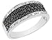 Black & White Diamond Ring 2/3 Carat (ctw) in 14K White Gold