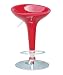 Kitchen & Housewares : Bombo Style Contemporary Bar Stool - Deep Red