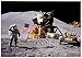 Astronaut, Lunar Rover, and Flag on Moon, Art Poster