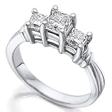 Three-Stone Princess Diamond Anniversary Ring 1.5ctw