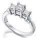 Three-Stone Princess Diamond Anniversary Ring 1.5ctw