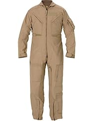 Apparel: Propper Nomex Flight Suit, 92/5/3 Nomex, 42in Chest, Long, AF Tan, Made in - Propper