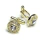 GOLD-Colored Men's Cuff Links. DIAMOND like stones Cufflinks.