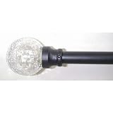 Window Curtain Rod / Drapery Rod 44inch -108inch Crackle Clear