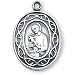 Sterling Silver Crown of Thorns St Gerard Medal and 18-inch Chain