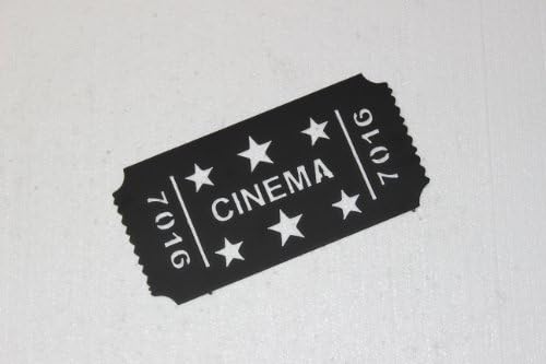 Cinema Movie Ticket with Stars Home Theater Decor Metal Wall Sign