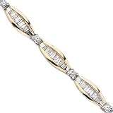 10K Yellow Gold 2 ct. Round and Baguette Cut Diamond Bracelet