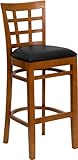 HERCULES™ Series Cherry Finished Window Back Wooden Restaurant Bar Stool  ....