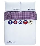 Ben Sherman Icon White Blue Grey Double Duvet Cover OFFICIAL