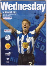Sheffield Wednesday v Norwich City Official Match Day Programme (Saturday 11th November 2000)