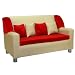 Elite VIP Sofa - Beige/ Red