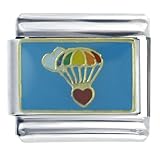 Parachute Heart Italian Charms Bracelet Link
