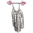 Cubic Zirconia Pink Heart Chain Dangle Nipple Shield