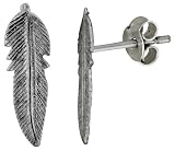 Small Sterling Silver Feather Stud Earrings