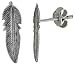 Jewelry : Small Sterling Silver Feather Stud Earrings