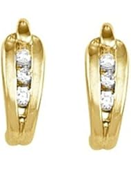 Pair of 14K Yellow Gold Diamond Earrings - 0.18 Ct. -- LIFETIME WARRANTY