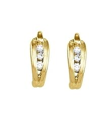Pair of 18K Yellow Gold Diamond Earrings - 0.18 Ct. -- LIFETIME WARRANTY