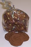 Gourmet Food : Scott's Cakes 1 lb. Chocoate Raspberry Shortbread Cookies in a Smiley Face Bag