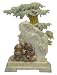 Stone collage sculpture - hand carved - pandas and bamboo