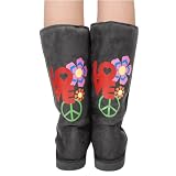 Flurri19 Love Peace Knee High Boot GRAY