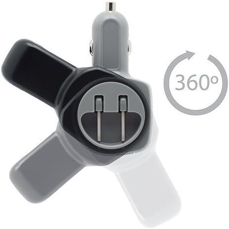 High Output Compact Travel Charger for iPad, iPad 2, iPad 3, Tablets, iPhones, Smartphones, and More - AC Wall Charger and 12V DC Car Charger in One with 2.1A USB Output Port