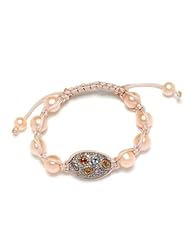 Sterling Silver 1.67ct Diamond Pave Beads Macrame Bracelet Hand Crafted Jewelry