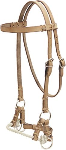 Cowboy Pro Rope Noseband Side Pull - Natural - Horse