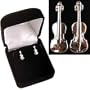 Silver Mini Violin Earrings