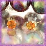 14K .80 CTW Round Citrine Stud Earrings