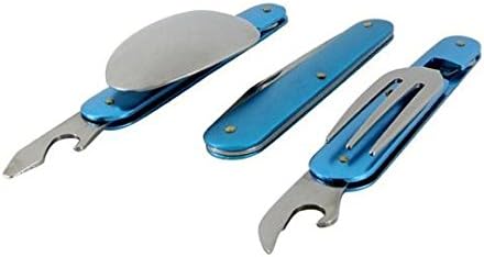 Ppmart Three-piece Set Tableware for Outdoor Activities (Blue)