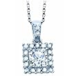 Square Fashion Diamond Pendant Necklace