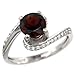 14k White Gold Swirl Engagement Garnet Ring w/