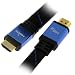 Flat HDMI Cables - GTMax Premium High Speed Gold Plated HDMI to HDMI Flat Cable 1080p, PS3, Blu-Ray DVD, Xbox 360 W/Nylon Sleeve - ( 6 Feet, Black/Blue )